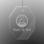 Donuts Engraved Glass Ornament - Octagon (Personalized)