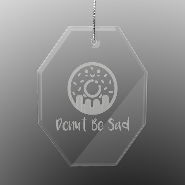 Donuts Engraved Glass Ornaments - Octagon
