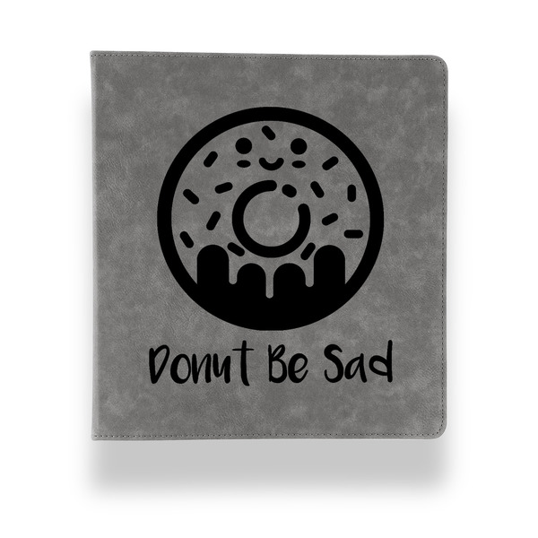 Custom Donuts Leather Binder - 1" - Grey (Personalized)