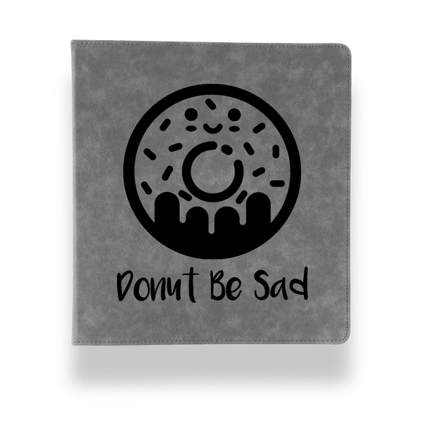 Donuts Leather Binder - 1" - Grey - Front View