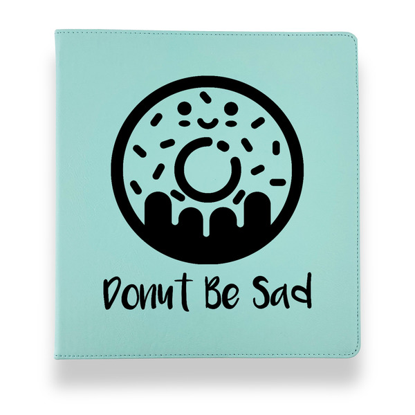 Custom Donuts Leather Binder - 1" - Teal (Personalized)