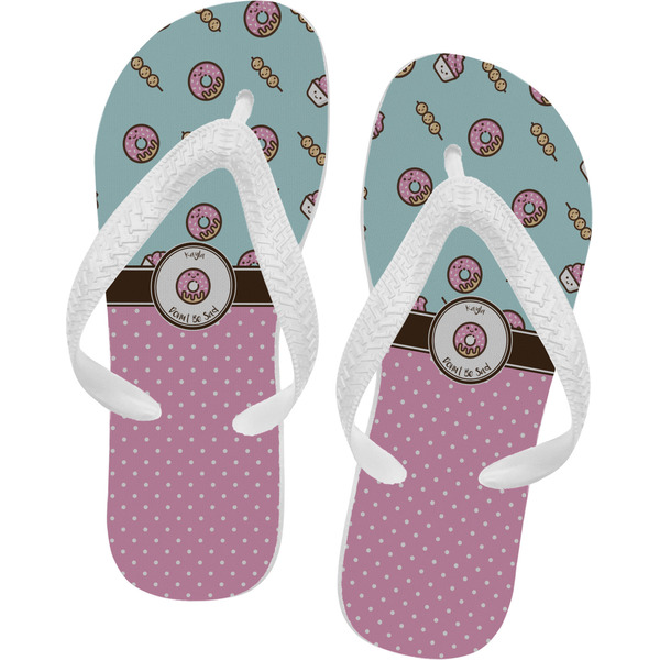 Custom Donuts Flip Flops - Large (Personalized)