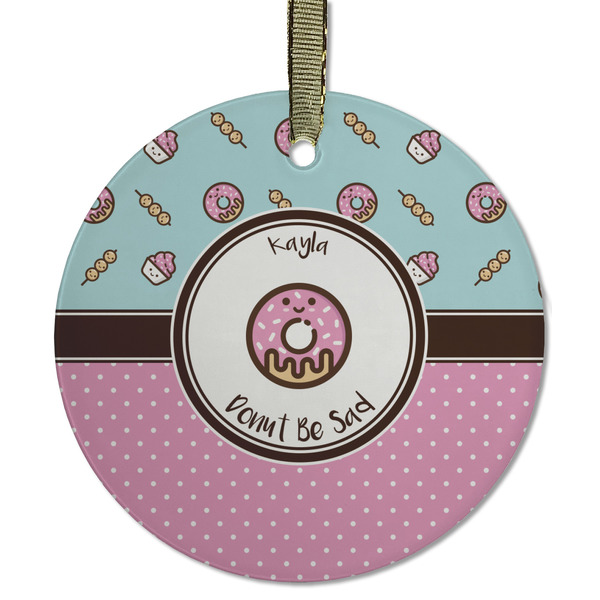 Donuts Frosted Glass Ornament - Round