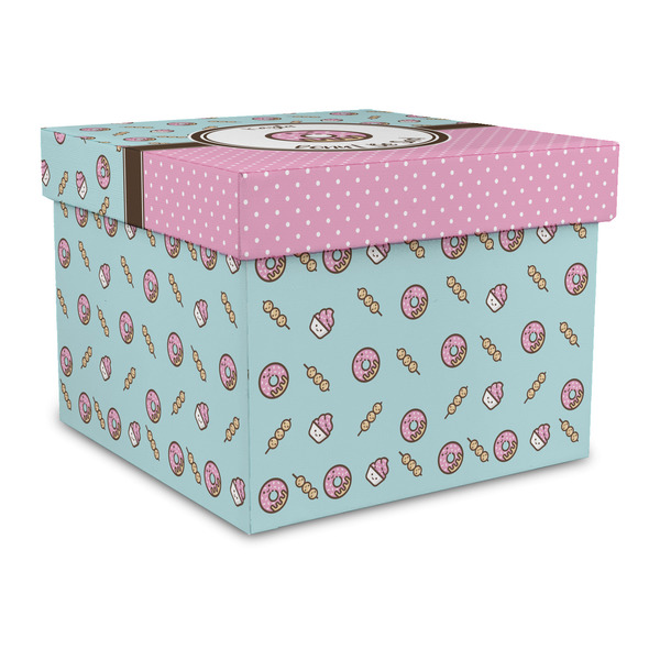Custom Donuts Gift Box with Lid - Canvas Wrapped - Large (Personalized)