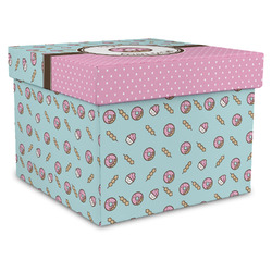 Donuts Gift Box with Lid - Canvas Wrapped - X-Large (Personalized)