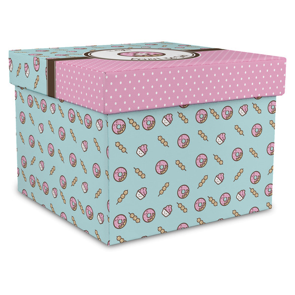 Custom Donuts Gift Box with Lid - Canvas Wrapped - X-Large (Personalized)