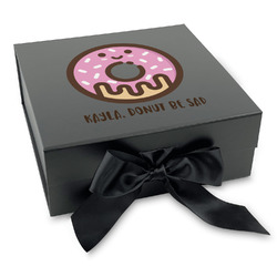 Donuts Gift Box with Magnetic Lid - Black (Personalized)