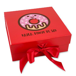 Donuts Gift Box with Magnetic Lid - Red (Personalized)