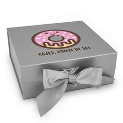 Donuts Gift Box with Magnetic Lid - Silver (Personalized)