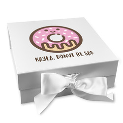 Donuts Gift Box with Magnetic Lid - White (Personalized)