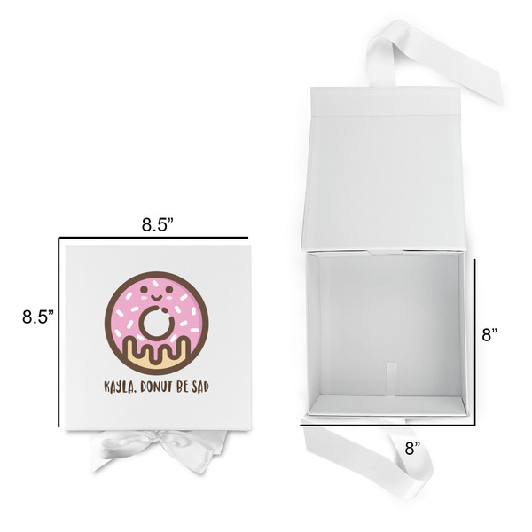 Donuts Gift Boxes with Magnetic Lid - White - Open & Closed
