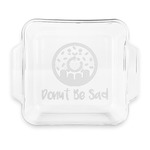 Donuts Glass Cake Dish with Truefit Lid - 8in x 8in (Personalized)