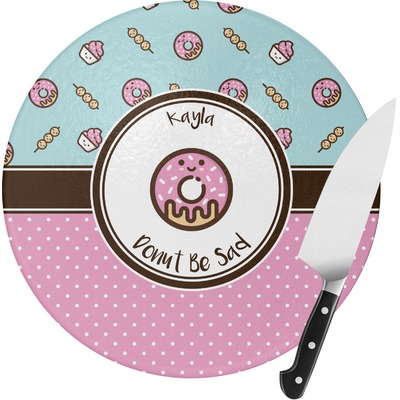 Donuts Round Glass Cutting Board (Personalized)