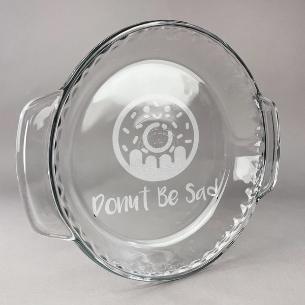 Custom Donuts Glass Pie Dish - 9.5in Round (Personalized)