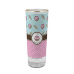 Donuts 2 oz Shot Glass -  Glass with Gold Rim - Set of 4 (Personalized)