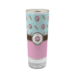 Donuts 2 oz Shot Glass - Glass with Gold Rim (Personalized)