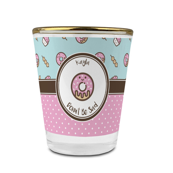 Donuts Glass Shot Glass - With gold rim - FRONT