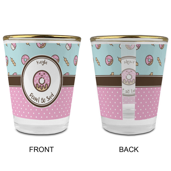 Donuts Glass Shot Glass - with gold rim - APPROVAL