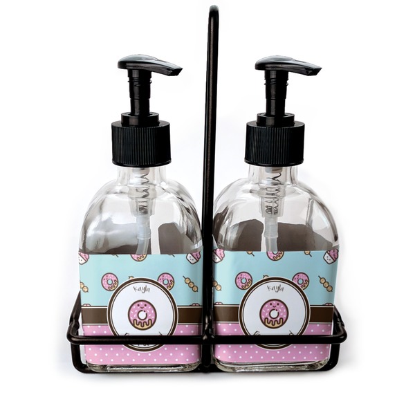 Custom Donuts Glass Soap & Lotion Bottle Set (Personalized)