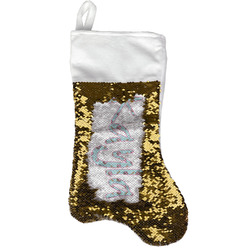 Donuts Reversible Sequin Stocking - Gold (Personalized)
