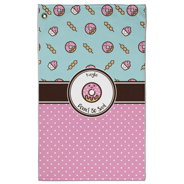 Custom Donuts Golf Towel - Poly-Cotton Blend w/ Name or Text