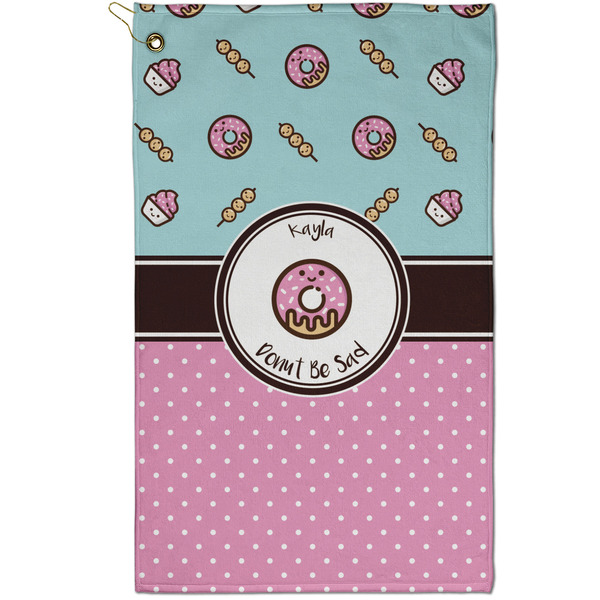 Custom Donuts Golf Towel - Poly-Cotton Blend - Small w/ Name or Text