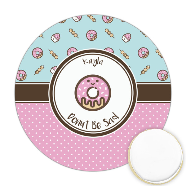 Custom Donuts Printed Cookie Topper - Round (Personalized)