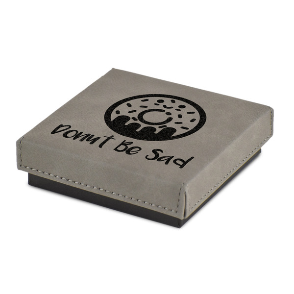 Custom Donuts Jewelry Gift Box - Engraved Leather Lid (Personalized)