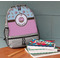 Donuts Large Backpack - Gray - On Desk