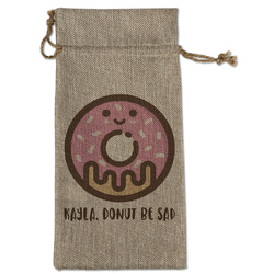 Donuts Large Burlap Gift Bag - Front (Personalized)
