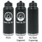 Donuts Laser Engraved Water Bottles - 2 Styles - Front & Back View