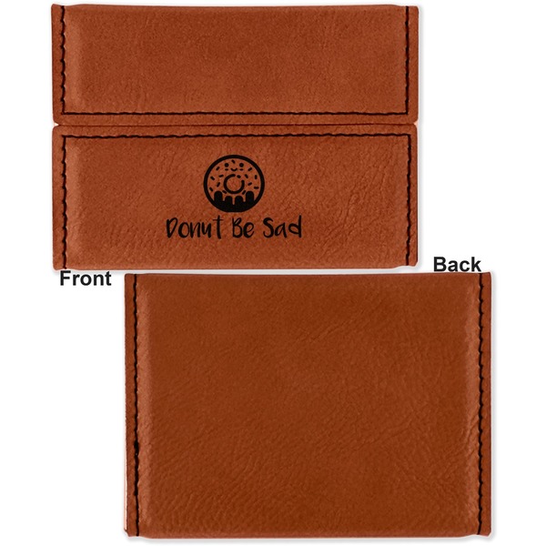 Donuts Leather Business Card Holder Front Back Single Sided - Apvl