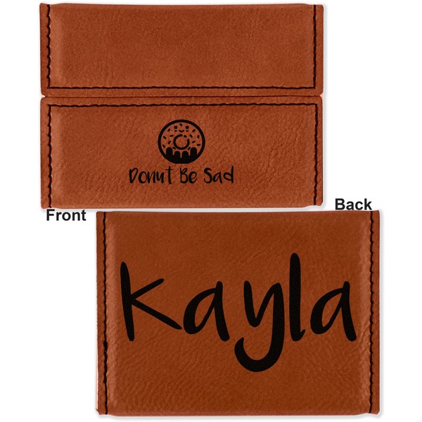Donuts Leather Business Card Holder - Front Back