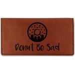 Donuts Leatherette Checkbook Holder - Single Sided (Personalized)