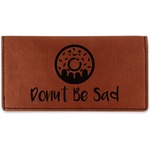 Donuts Leatherette Checkbook Holder - Single Sided (Personalized)