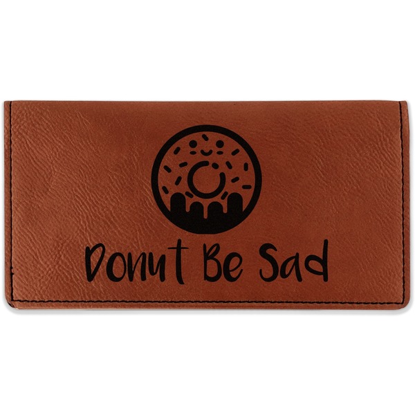 Custom Donuts Leatherette Checkbook Holder - Double Sided (Personalized)