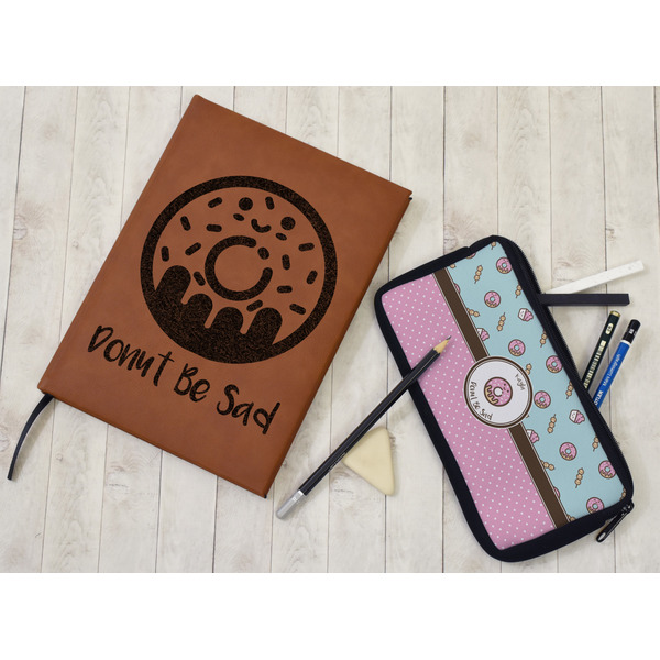 Donuts Leather Sketchbook - Large - Single Sided - In Context