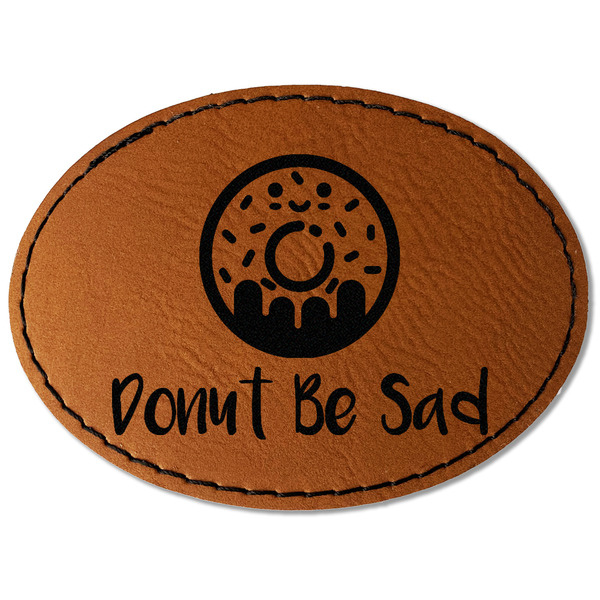 Custom Donuts Faux Leather Iron On Patch - Oval (Personalized)