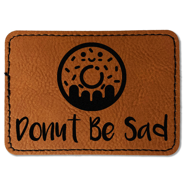Custom Donuts Faux Leather Iron On Patch - Rectangle (Personalized)