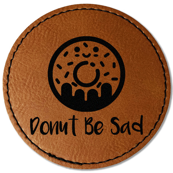 Custom Donuts Faux Leather Iron On Patch - Round (Personalized)