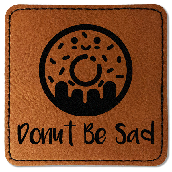 Custom Donuts Faux Leather Iron On Patch - Square (Personalized)