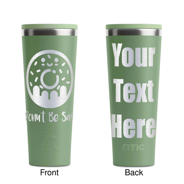 Donuts Light Green RTIC Everyday Tumbler - 28 oz. - Front and Back