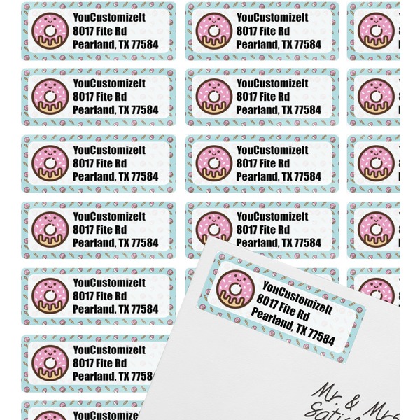 Donuts Mailing Label on Envelope - Multiple Labels