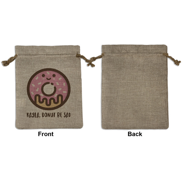 Donuts Medium Burlap Gift Bag - Front Approval