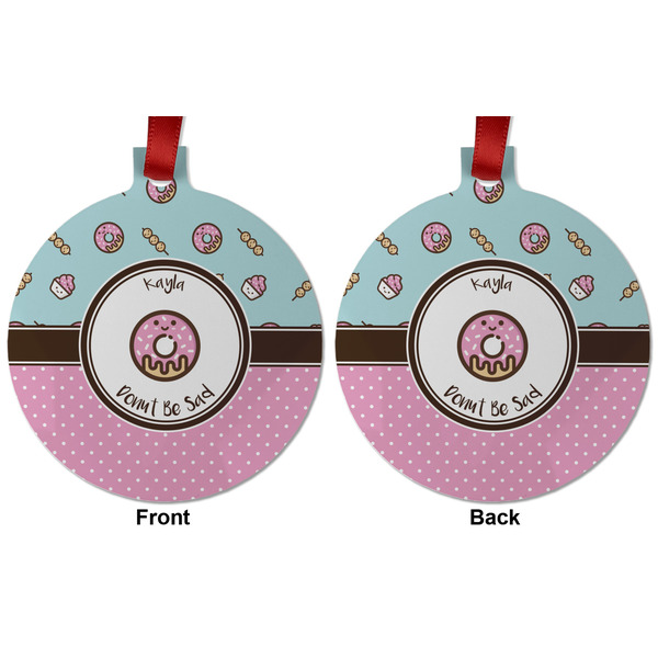 Donuts Metal Ball Ornament - Front and Back