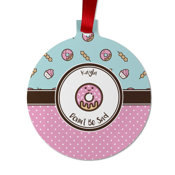 Custom Donuts Metal Ball Ornament - Double Sided w/ Name or Text
