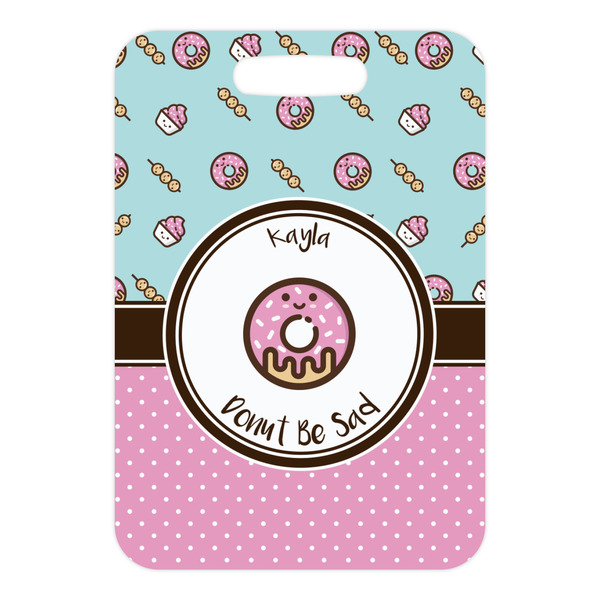 Donuts Metal Luggage Tag - Front Without Strap
