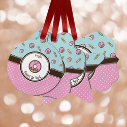 Donuts Metal Ornaments - Double Sided w/ Name or Text