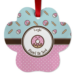 Donuts Metal Paw Ornament - Double Sided w/ Name or Text