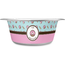 Donuts Stainless Steel Dog Bowl (Personalized)